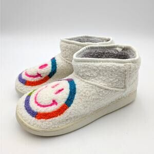 Mia Chill Smiley Faux Shearling Bootie Slippers Women's Size US7M EU37